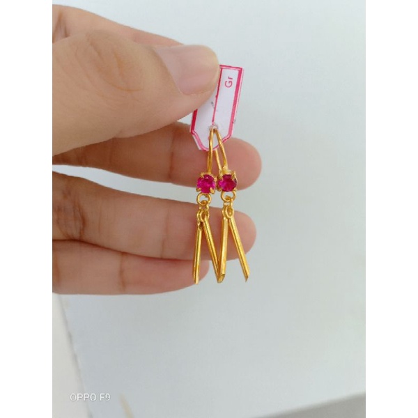 anting perak asli 925 lapis emas 22karat