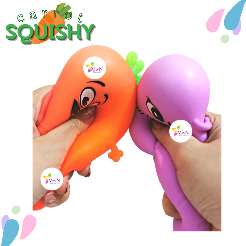 MWN Mainan Squishy Carrot Toy Stress Relieve ANTI STRESS Remas Wortel