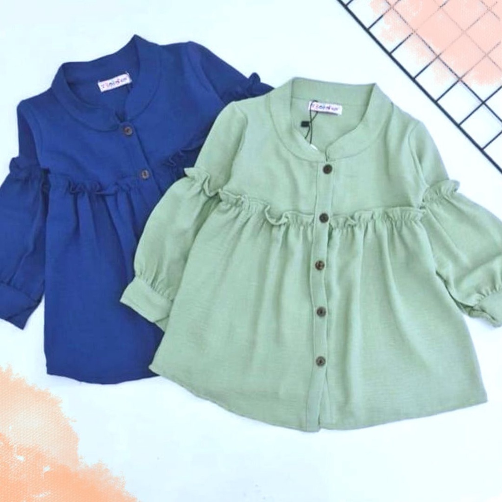 Kemeja Blouse Anak Perempuan - Atasan Anak Crinkle Premium Halus Adem