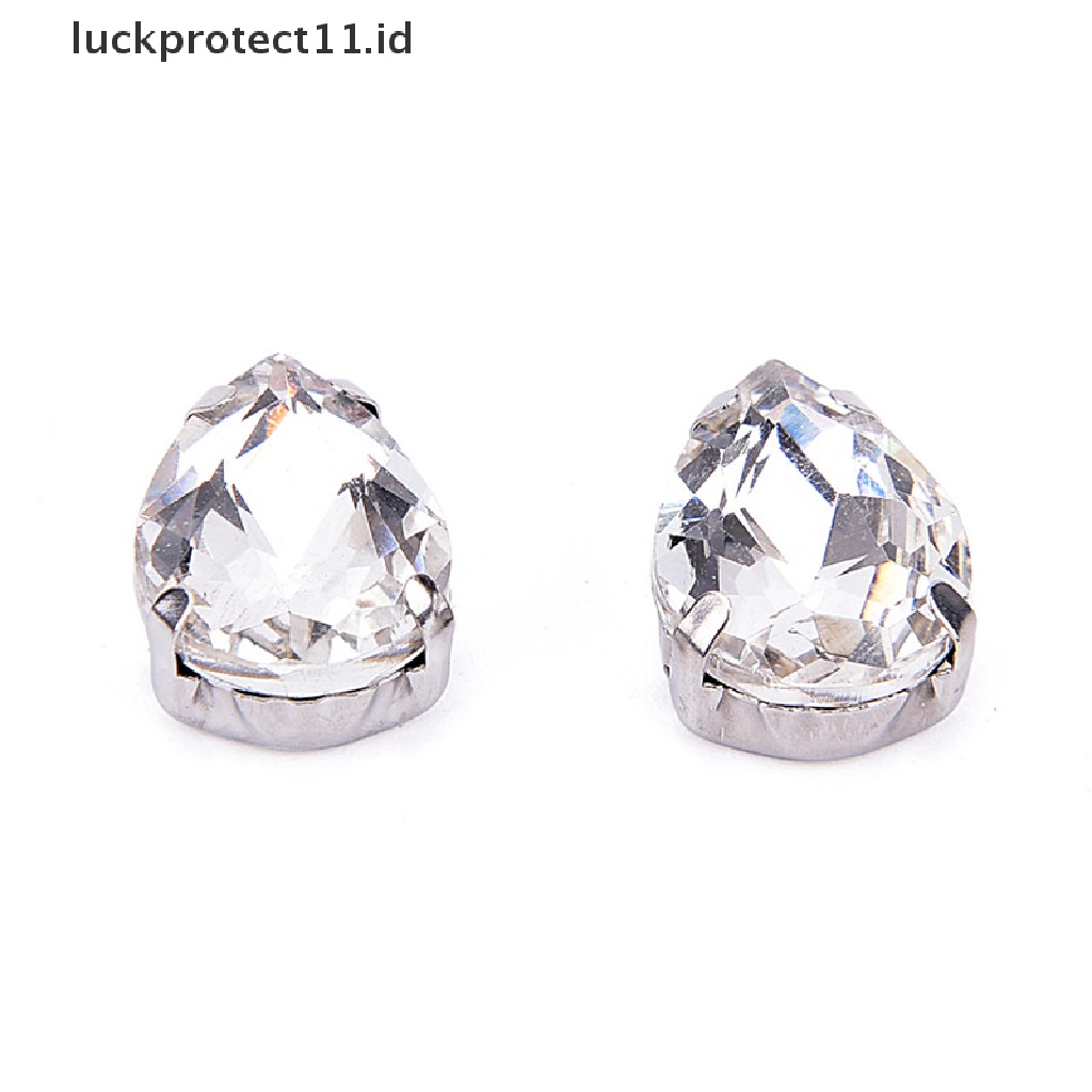 /Fashion Hot// Fashion// 50x Tetes Air Kaca Berlian Imitasi DIY Aksesoris Pakaian Aplikasi Jahit Di.