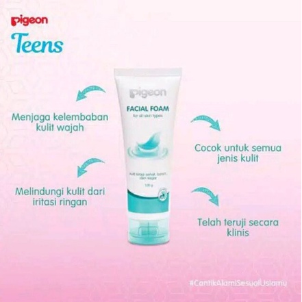 PIGEON Teens Facial Foam for All Skin Types / Acne Care Daily Mild Cleansing / Sabun Muka