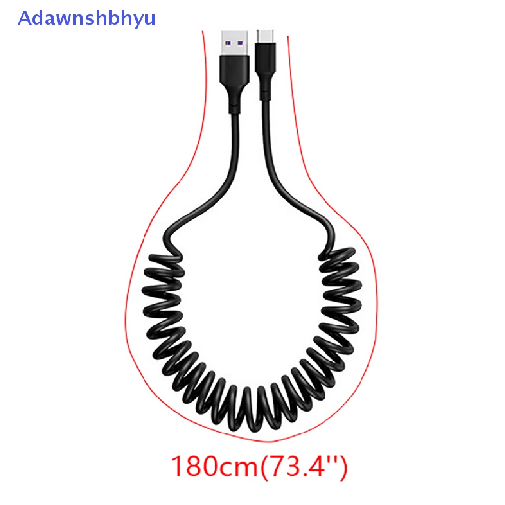 Adhyu Kabel Data USB Tipe C 66W Micro USB Spring Pull Telescopic Kabel USB Mobil 1.8m ID