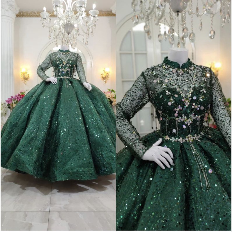 GAUN PENGANTIN BARBIE GOTIK MEWAH BEREKOR //GAUN WEDDING MODERN