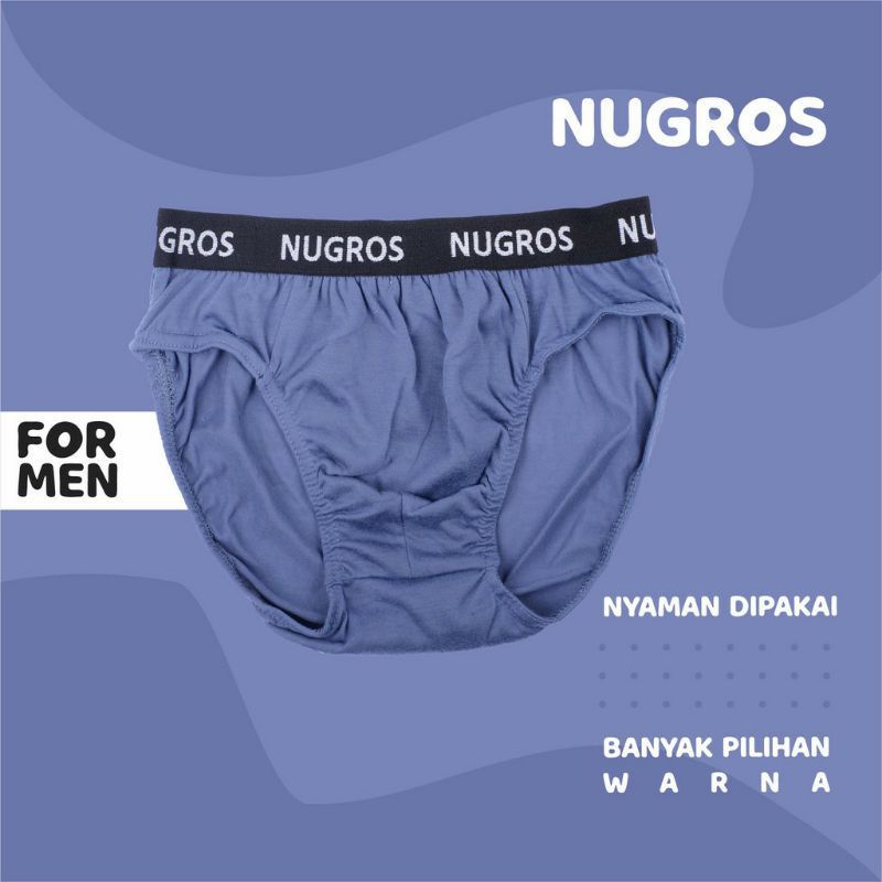 6 pcs celana dalam pria merk nugros bahan katun termurah
