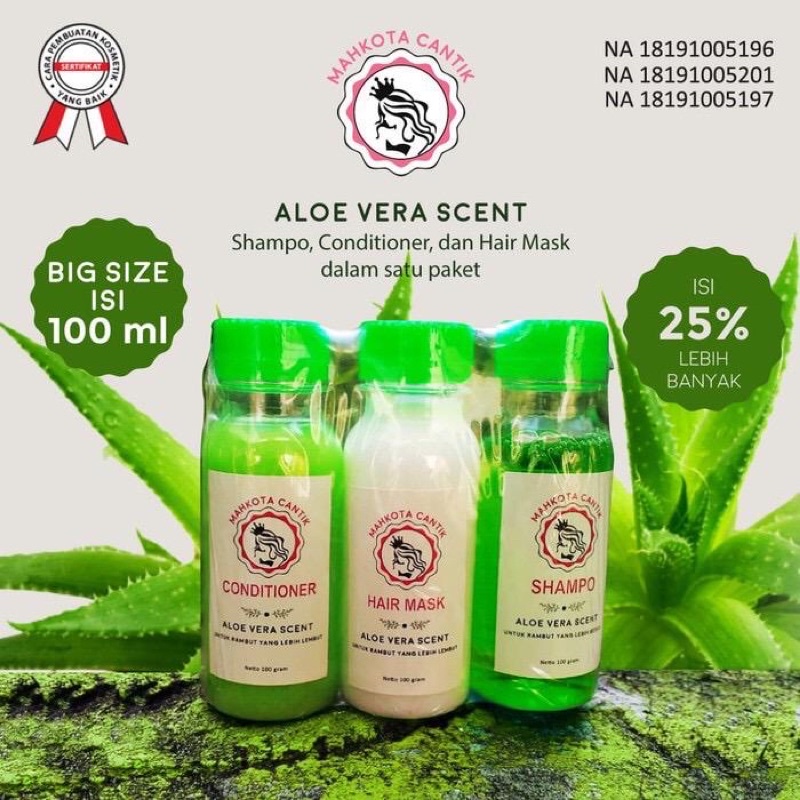 SYB Shampoo Mahkota Cantik 3in1 Aloevera Pelurus Rambut