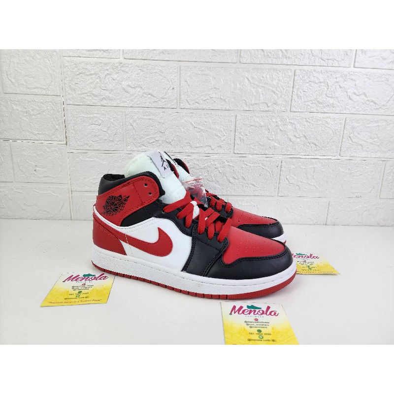 Jual Nike Air Jordan 1 Mid Alternate Bred Toe | Shopee Indonesia