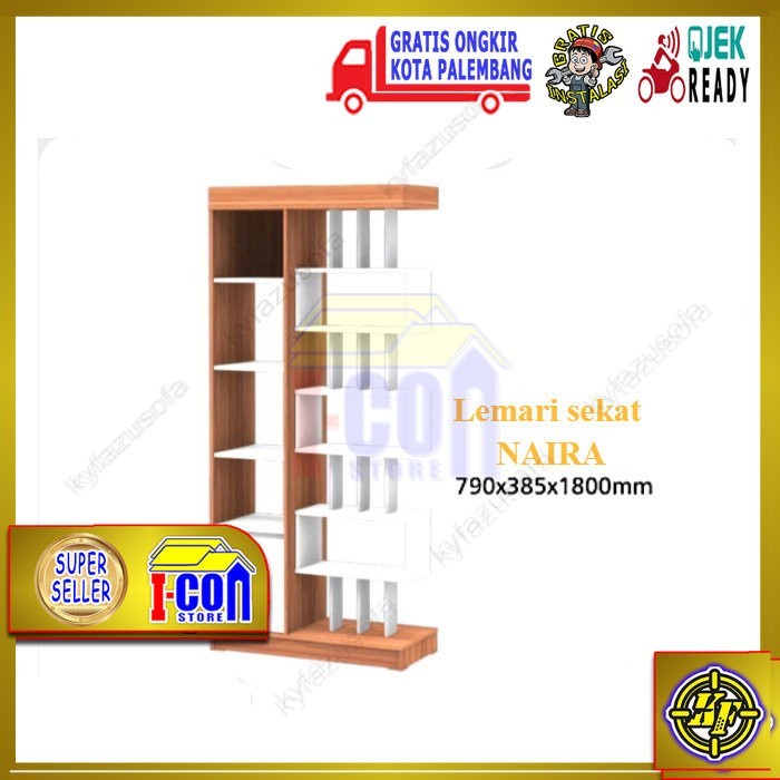 Toppan Buffet Penyekat Ruangan LHD NAIRA Lemari Penyekat Rak Pajangan