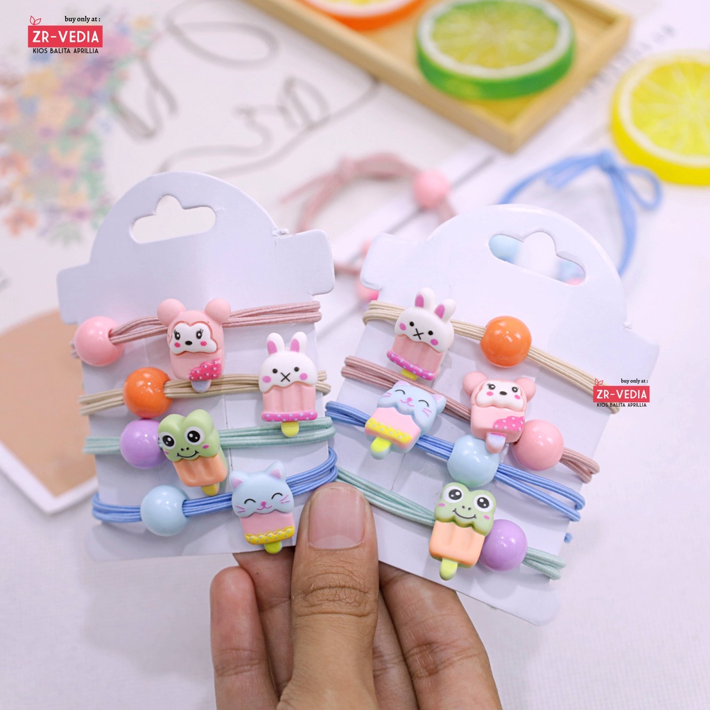 (PER-PCS) Ikat Rambut Ulir Domino / Aksesoris Anak Perempuan Branded Kunciran Kuncir Korea Murah Kios Balita Aprillia