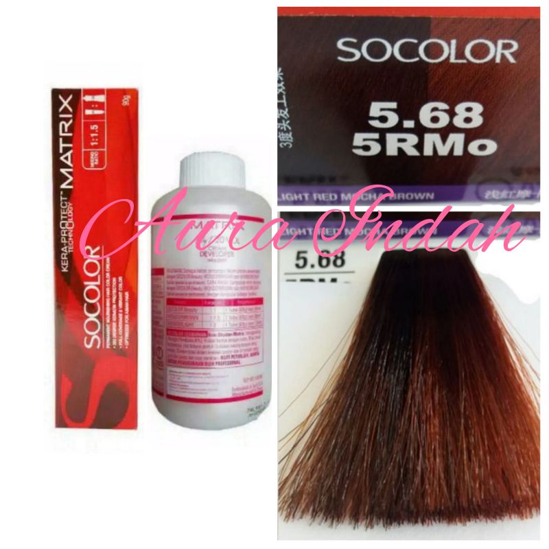 MATRIX SOCOLOR NO. 5.68 / 5RMo LIGHT RED MOCHA BROWN DAN OXYDANT 135ML