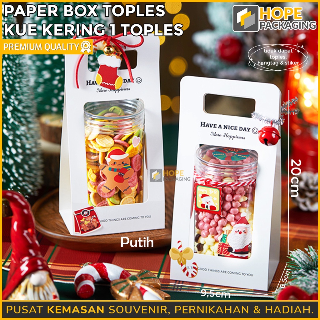 [ ISI 5 PCS ] Dus Jinjing Kue Kering / Paper Box Toples 1 toples Merah / Kotak Kue Kering Packaging Parsel Christmas