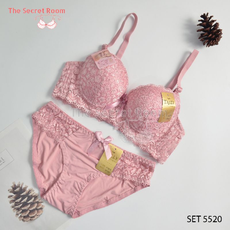 TALLY BRA BH SET CD CELANA DALAM 5520 | CUP B | ADA KAWAT | BUSA TIPIS | SIZE 34 - 38