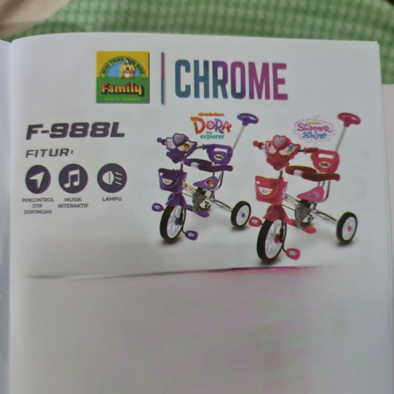 Sepeda R3 Roda 3 Stroller Anak Family Ban Karet F-988L F 988 L