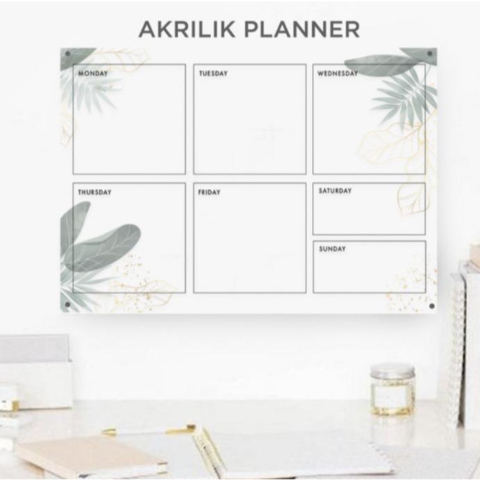 

WEEKLY PLANNER AKRILIK | WALL PLANNER ACRYLIC DINDING| SCHEDULE BOARD