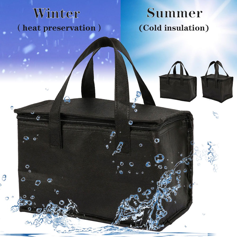 MEETSELF Tas Pendingin Minuman Cooler Bag Thermal Insulated Bag Small Size - S1524 - Black - 7RTP2PBK