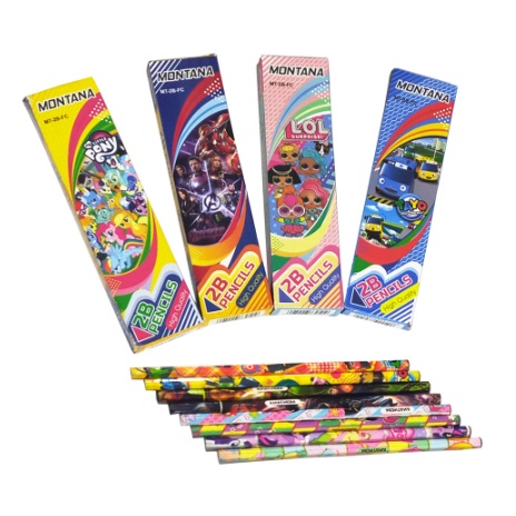 (12 Pcs) Pensil Kayu 2B Karakter Montana (Lusin)