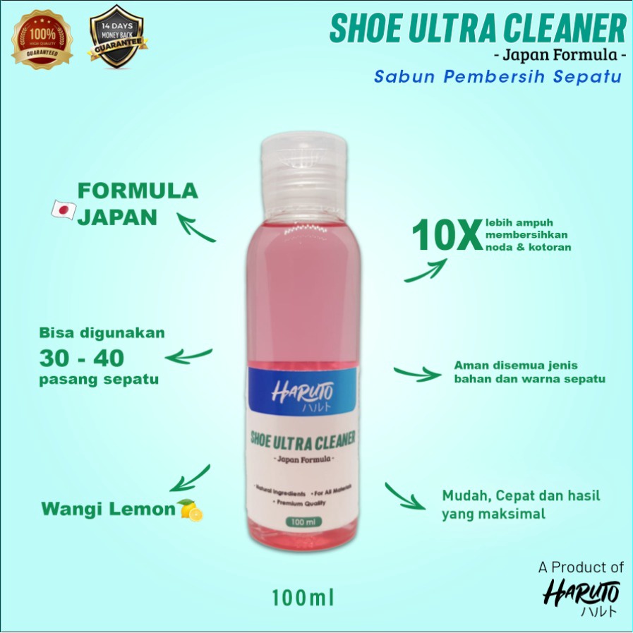 Haruto shoe ultra cleaner 100ml sabun pembersih sepatu,tas,jaket dan topi