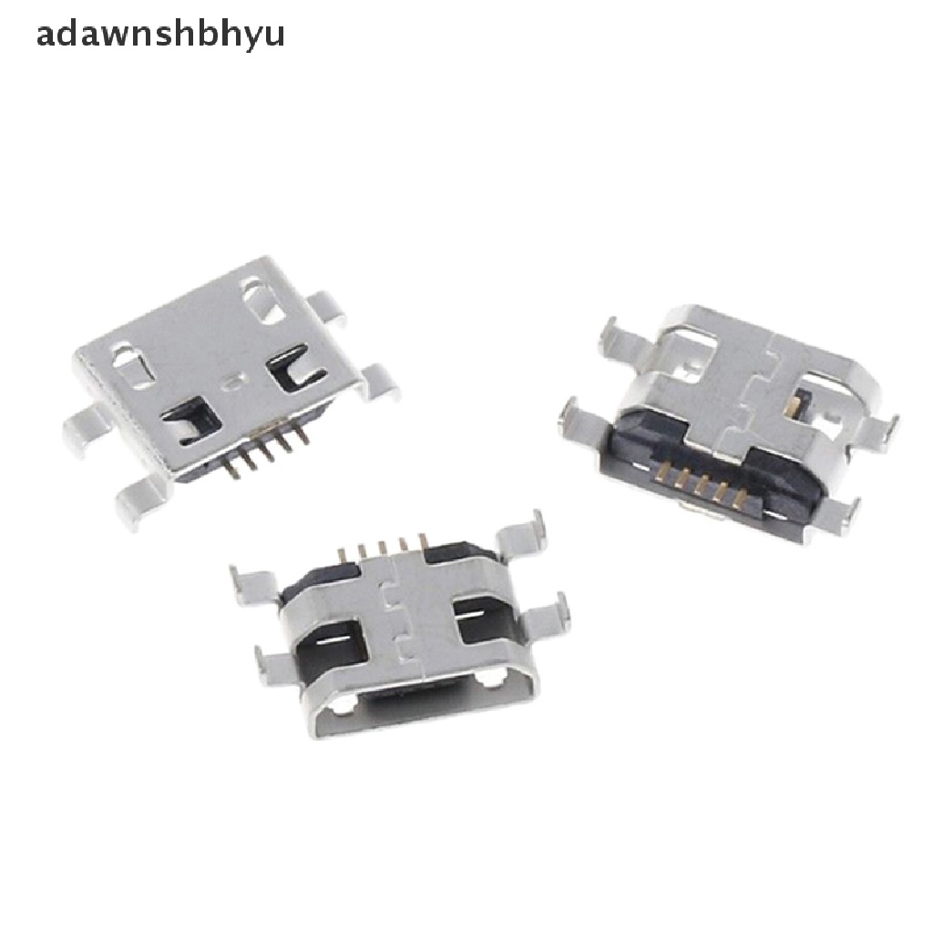 Adawnshbhyu 10pcs Tipe B micro usb 5pin female charger mount Konektor jack port socket ID