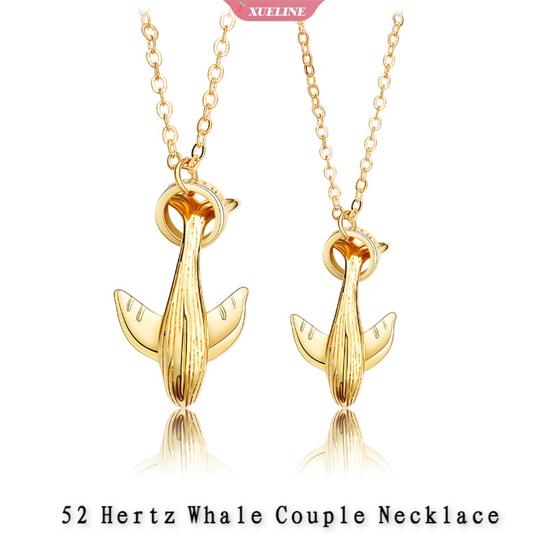 2pcs/set fashion Ocean52Hertz whale Pasangan Kalung Pasangan Rantai Kalung Pasangan Hadiah Hari Valentine Untuk her [ZXL]