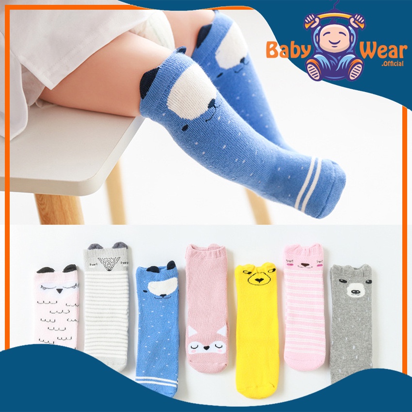 ⭐ Babywear ⭐ KA003 Kaos Kaki Panjang Anak Bayi Karakter Cute Anti Slip Socks Baby Animal Murah Import