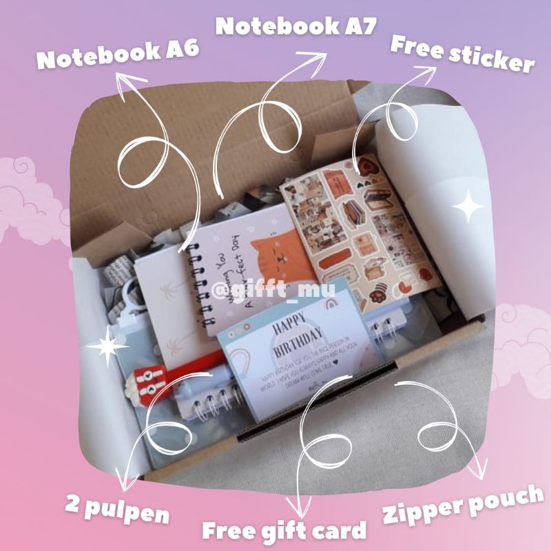

HAMPERS/GIFT BOX SET PERALATAN SEKOLAH ✨notebook bolpoin tempat pensil