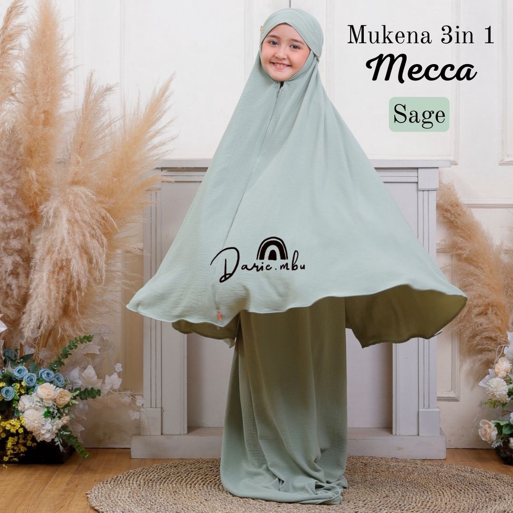 Mukena Anak 3in1 Crinkel Premium Mecca Series Traveling Mewah Jumbo