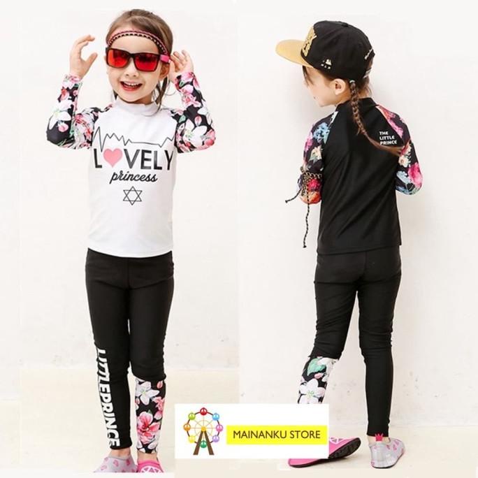 Mainanku Baju Renang Korea Lengan Panjang/Baju Renang Anak Perempuan