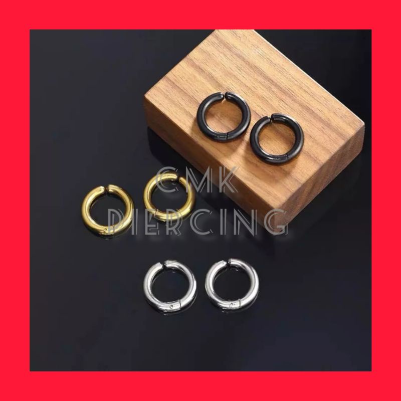 1pcs Anting  Hoop Jepit Tanpa Tindik Pria Dan Wanita Ala Korea