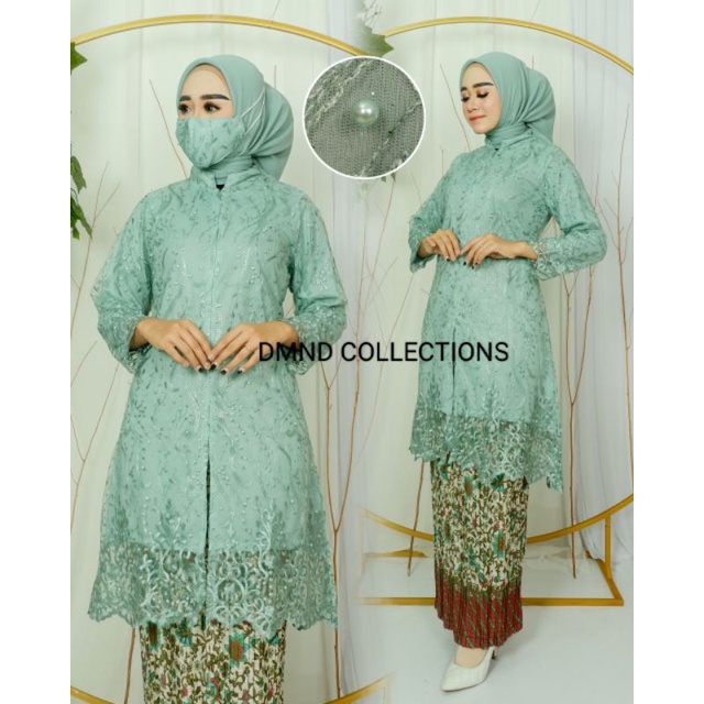 SETELAN TUNIK BUSUI/TUNIK RESLETING DEPAN/TUNIK TULLE MUTIARA/KEBAYA MODERN/TUNIK TERBARU &amp; TERLARIS