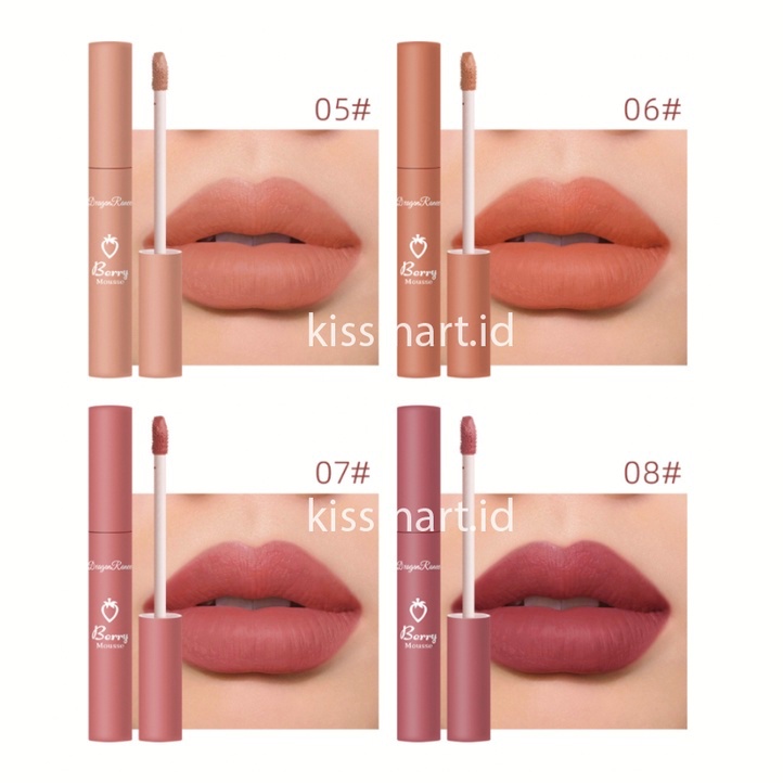 DRAGON RANEE Lip Glaze Berry Mousse Matte Lipgloss Lipstick TD001
