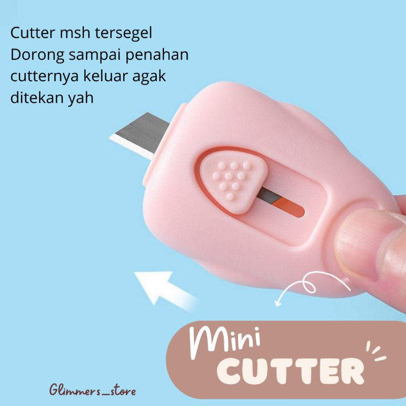 Mini Cutter / cutter paket motif awan/ cutter pemotong kertas