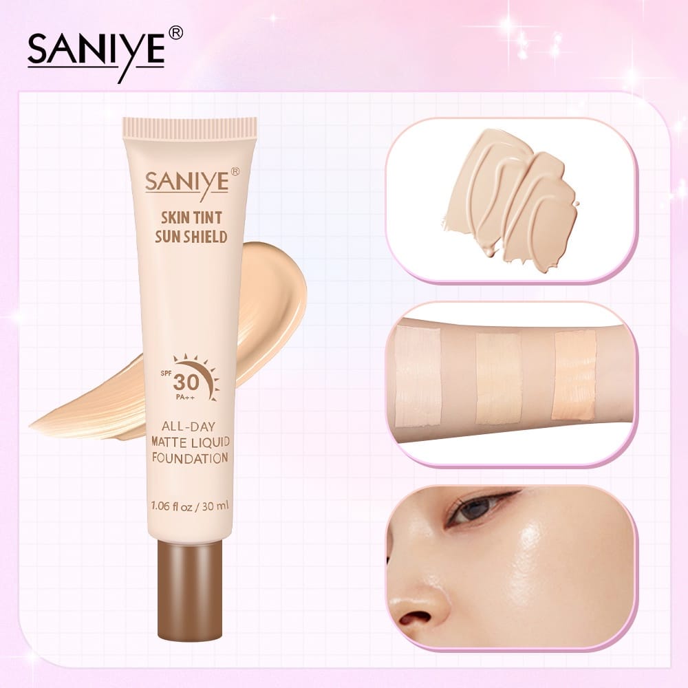 SANIYE ALL-DAY SKIN TINT SUN SHIELD MATTE LIQUID FOUNDATION SPF 30PA++