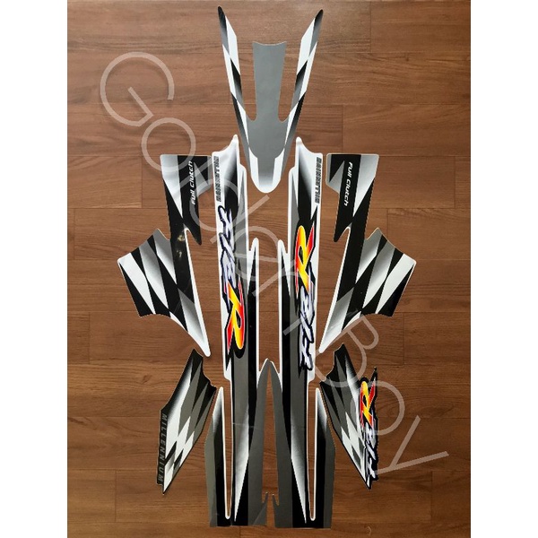 STIKER STRIPING FIZR FIZ R MILLENIUM / MILENIUM LIS STANDAR ORI STIKER FIZ R MILLENIUM PUTIH HITAM
