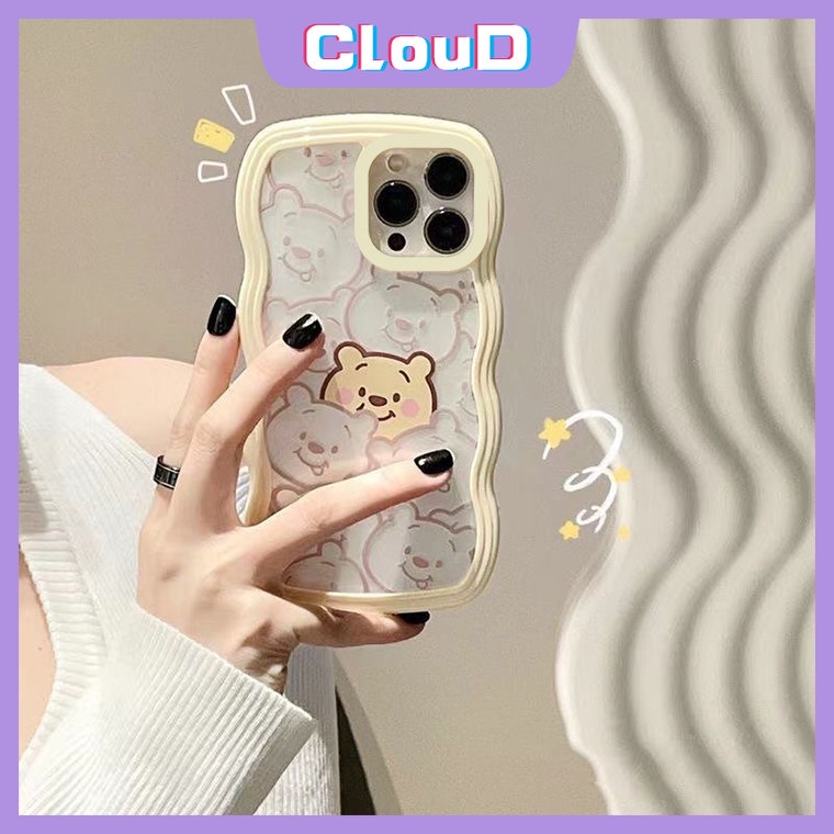 Casing Wavy Edge Case Oppo A17 A57 A15 A54 A74 A16s A77 A55A12 A3s A5 A9 A76 A96 A17K A7 A16K A95 A12E A5s A16 A1k A77s A53 A52 Reno 8Z 8 7 7Z 6 Winnie The Pooh Lucu Lembut Bening Sarung Cover Sarung