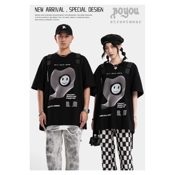 kaos unisex oversize &quot;underground poster&quot; t-shirt korea streetwear premium untuk pria dan wanita