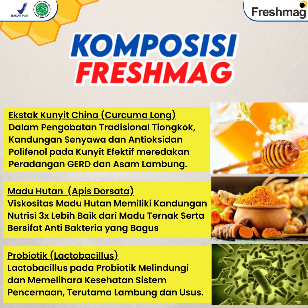 Paket 2 PROMO FRESHMAG - Madu Herbal Atasi Gerd Asam Lambung &amp; Maag Kronis Tingkatkan Nafsu Makan Freshmaag Fresh Maag Presmag