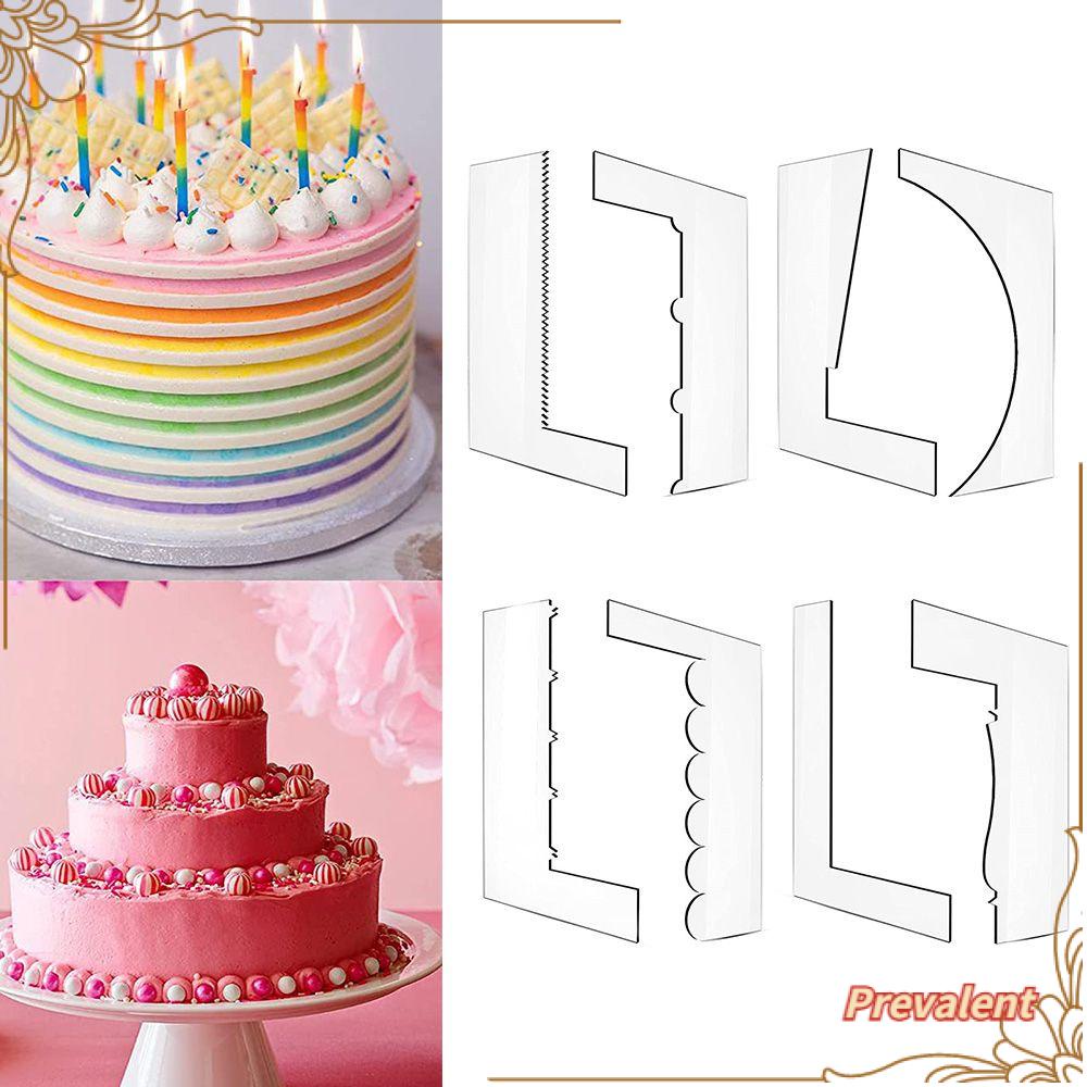 Preva 8pcs Scraper Kue Set Cetakan Kue Pastry Cutter Alat Penghalus Gigi Gergaji Akrilik Bening Transparan