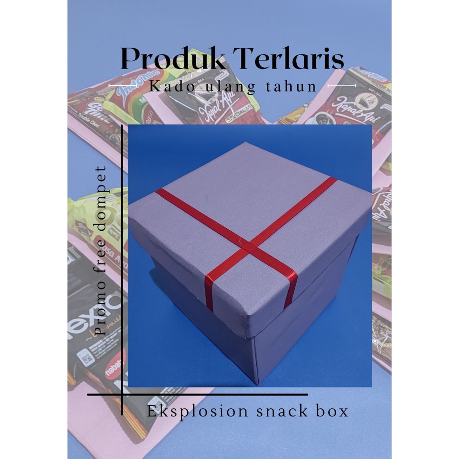 RB SNACK BOX, BOX TARIK UANG ,EKSPLOSION BOX SNACK TARIK UANG , BOX UANG, KADO ULANG TAHUN CEWEK