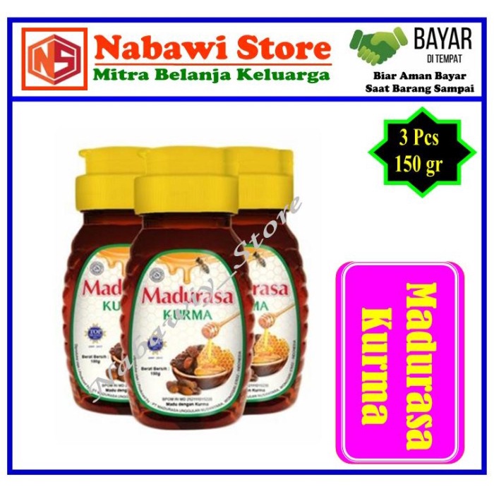 

Nabawi Store. Madurasa Kurma [ 3 x 150 g / Kemasan Pet]. Bisa COD