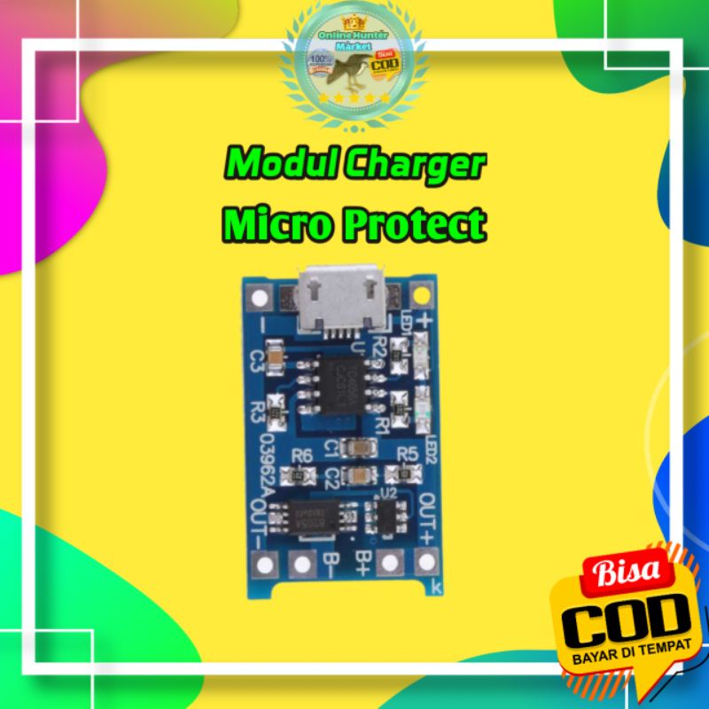 Modul Charger Micro Protect TP4056 Baterai Lithium