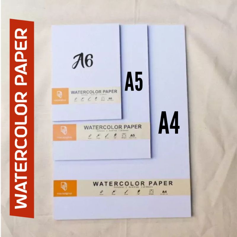 

Watercolor Paper Kertas Cat Air A6 A5 A4 Isi 10 Lembar