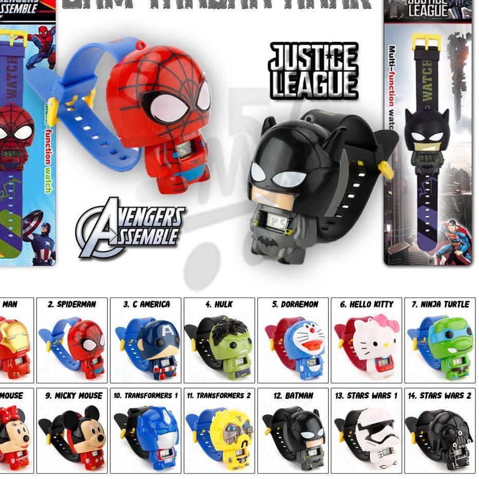 ❀ Jam Tangan Anak Karakter Kepala Robot Superhero Kartun Murah ㄽ