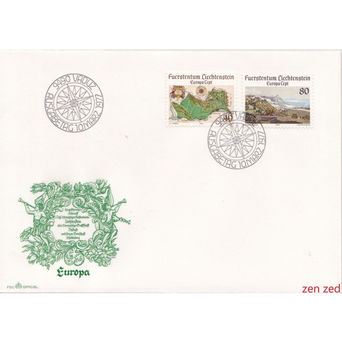

A588 Prangko Liechtenstein FDC 1977 EUROPA Stamps 1 Pcs