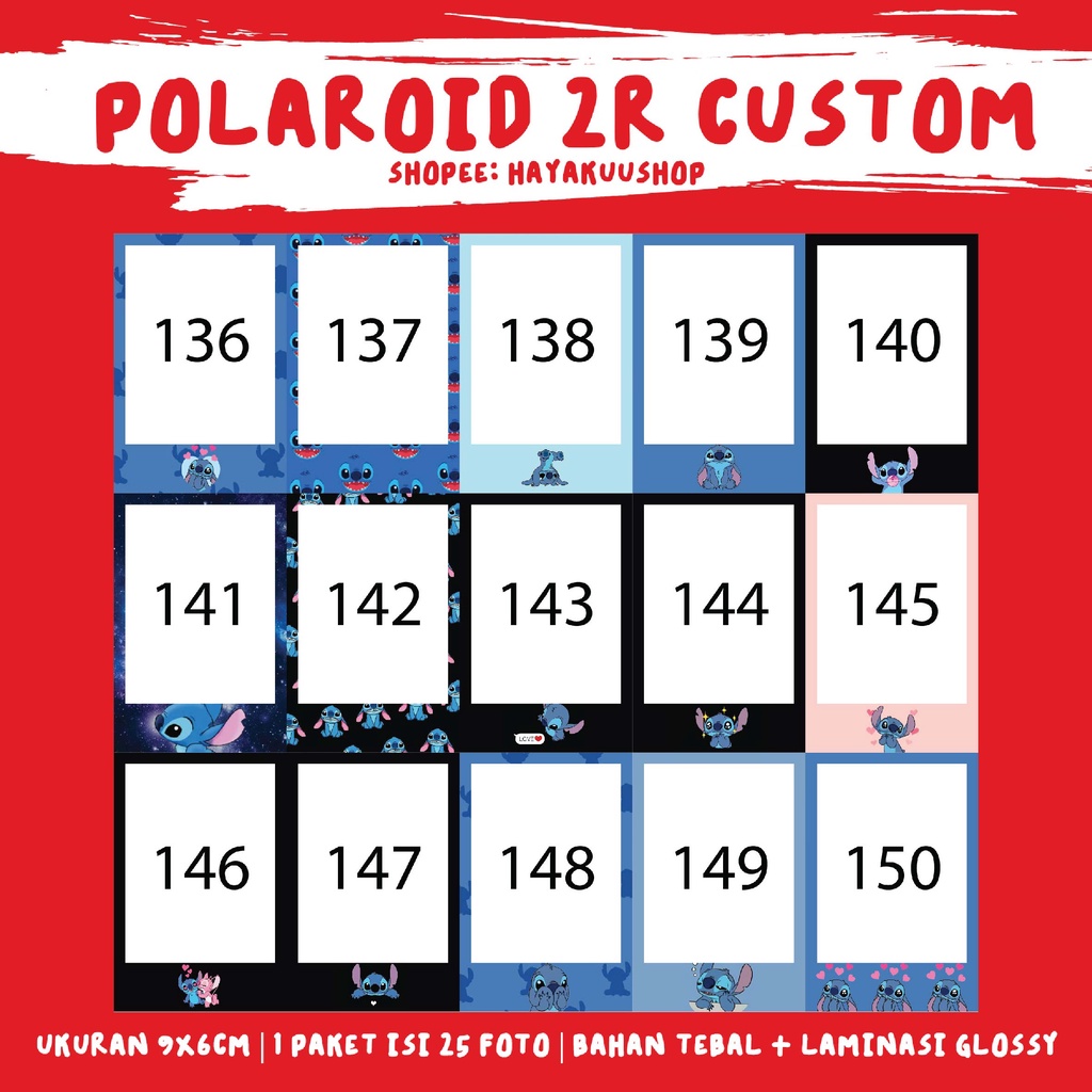 CETAK POLAROID CUSTOM PAKETAN (25 FOTO 1 BG)