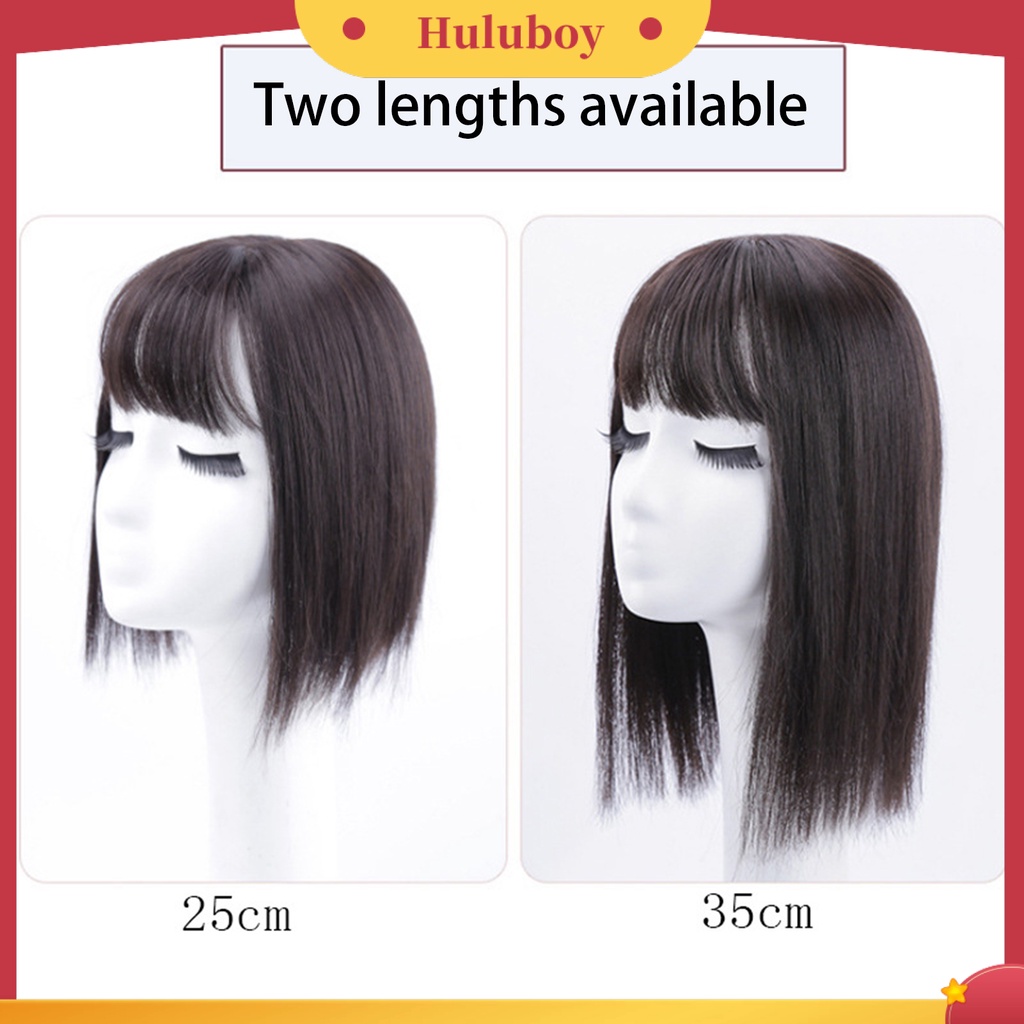 Wig Poni Model Pendek Lurus Bahan Sintetis Breathable Ukuran 25 / 35cm Untuk Wanita