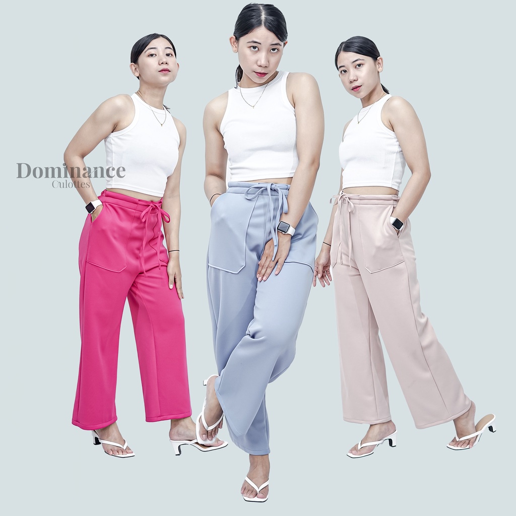 Celana Kulot Scuba By Dominance Culottes Warna Broken White