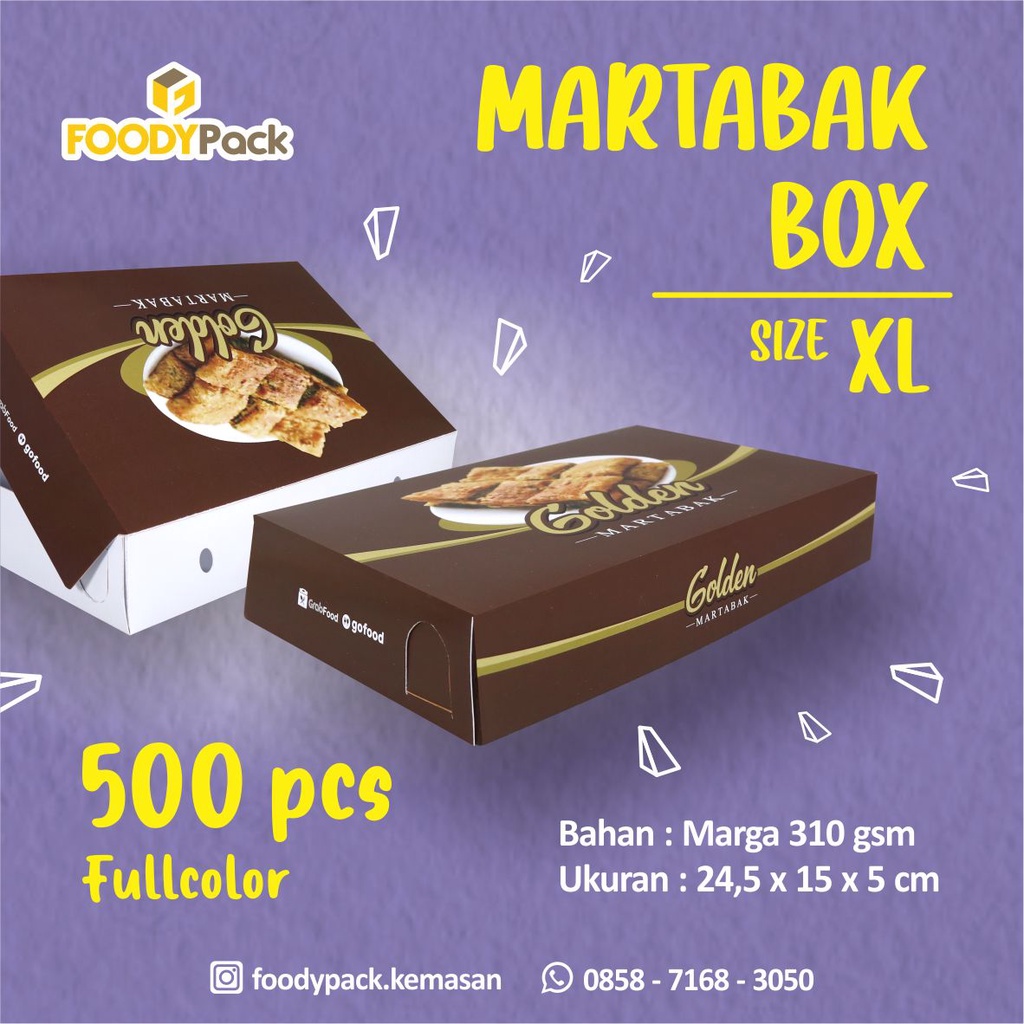 [Custom Martabak box marga-XL Fullcolor] Dus Makanan | Kemasan | Paper | Cetak Packaging | Dus Nasi