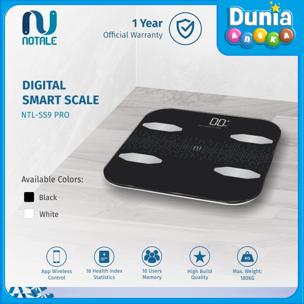 NOTALE TIMBANGAN BADAN DIGITAL SMART WEIGHT SCALE WITH APPS WIRELESS