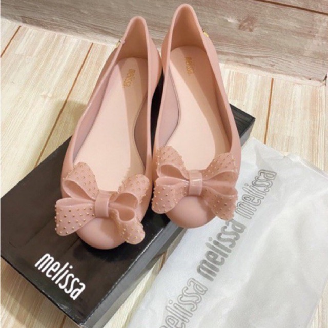 Sepatu sandal wanita melissa doll pink bintik