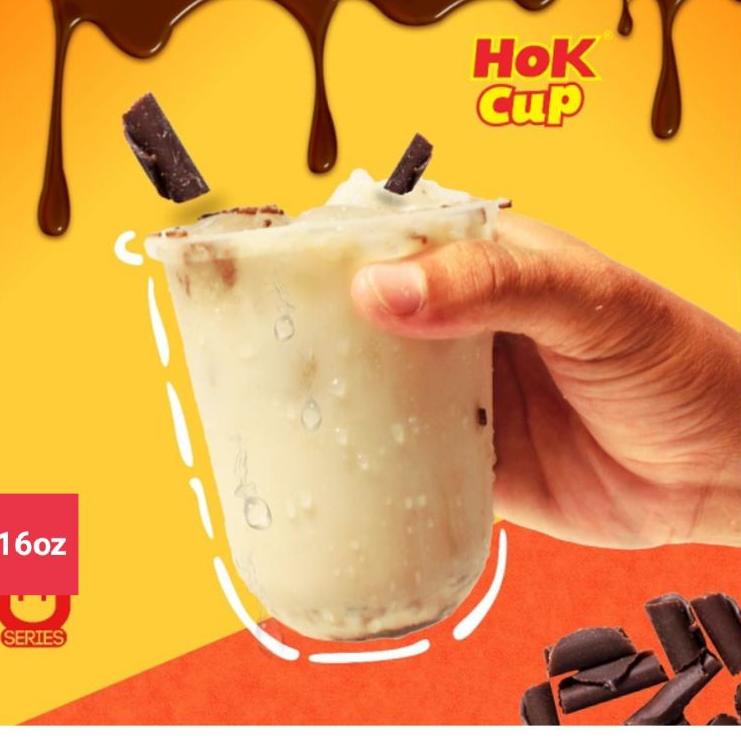CUCI GUDANG Gelas plastik 16oz HOK (50 cup) U OVAL TEBAL/gelas cup plastic 16oz/gelas cup tebal/gela