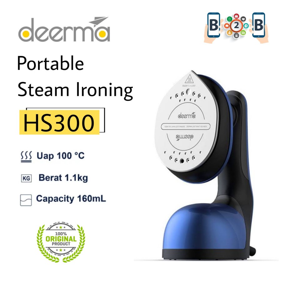 Deerma HS300 Portable Sreamer Setrika Uap Steam Ironing